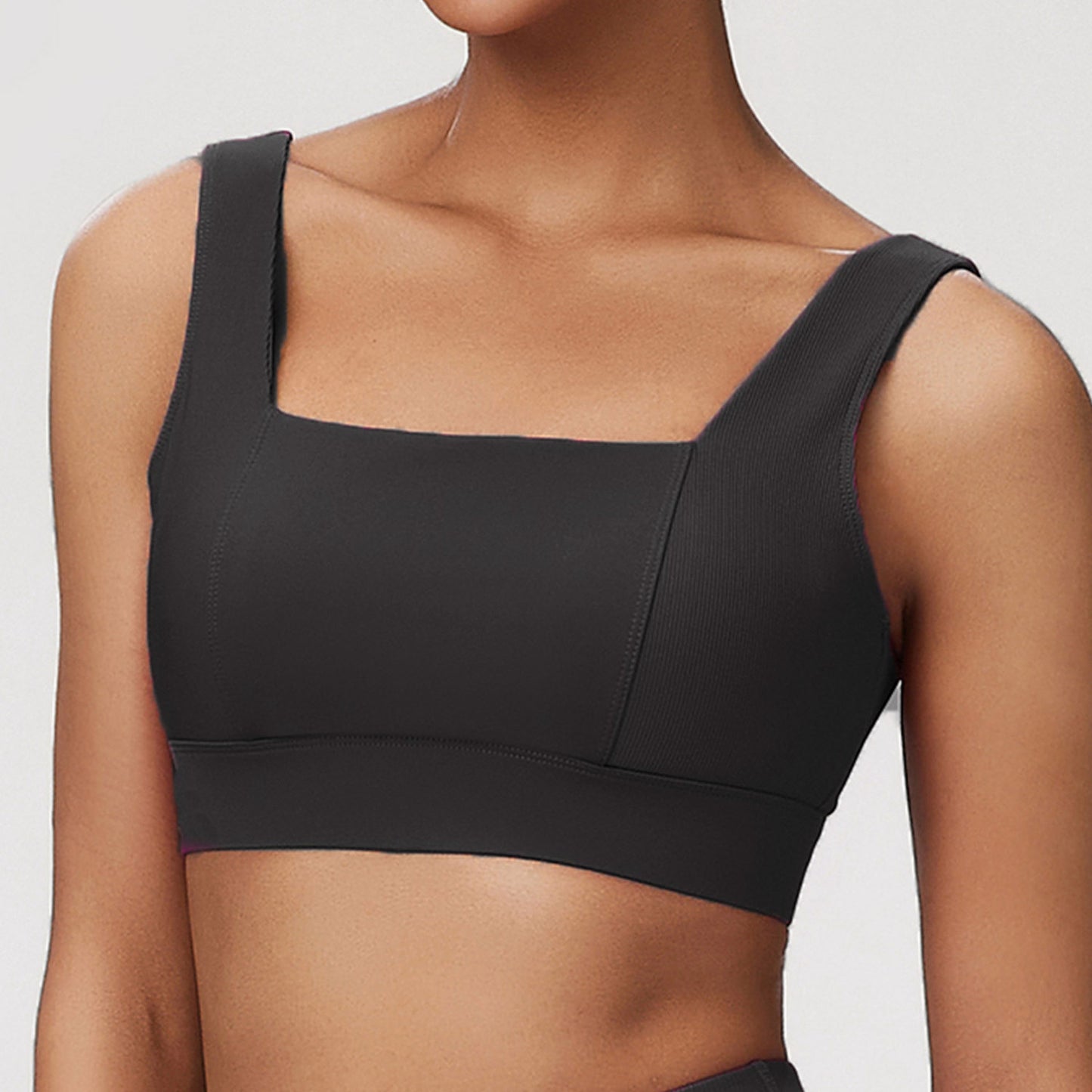 Shockproof Sports Bra, Wide Strap Yoga Bra