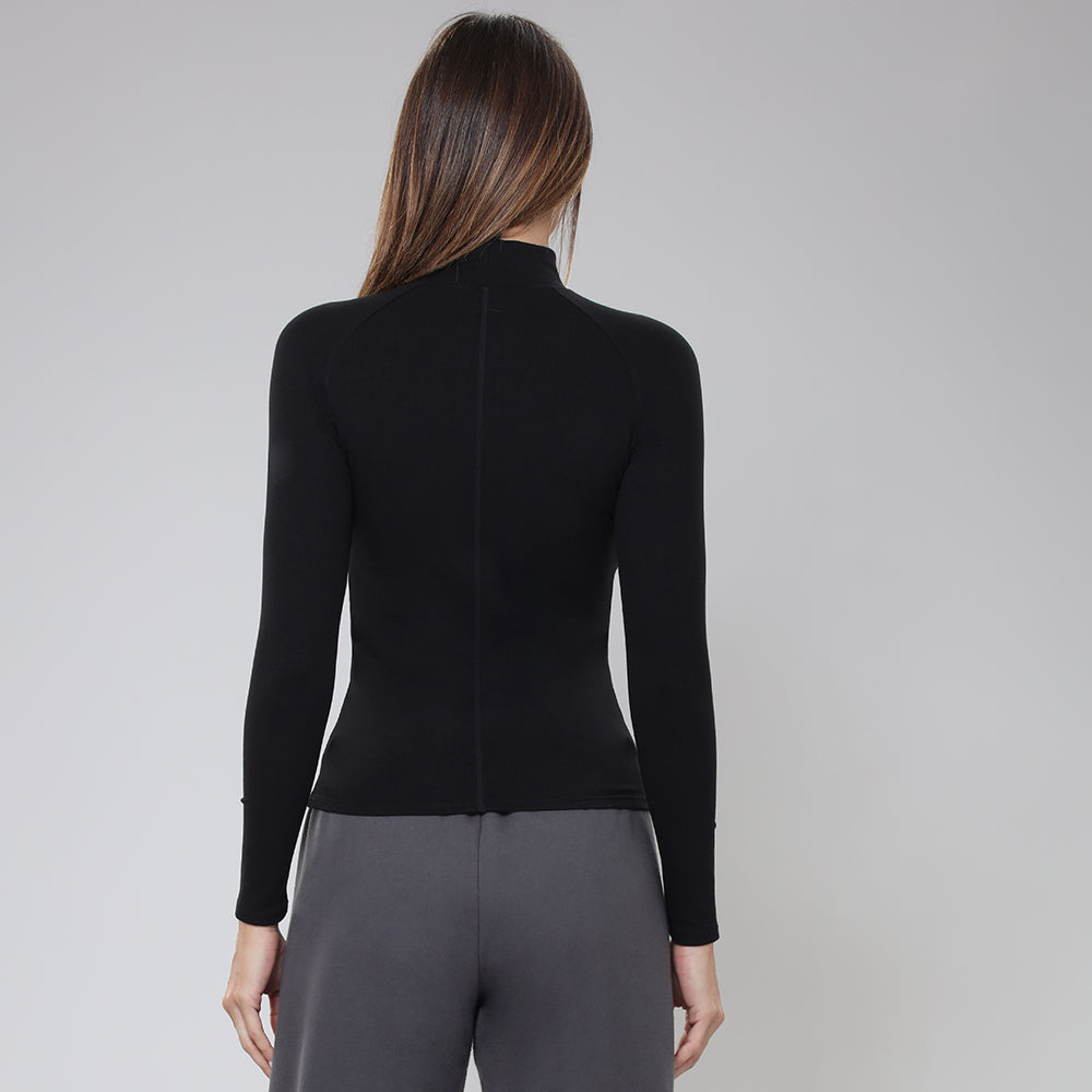BodyGo LA Long Sleeve Mock Neck Crop Top