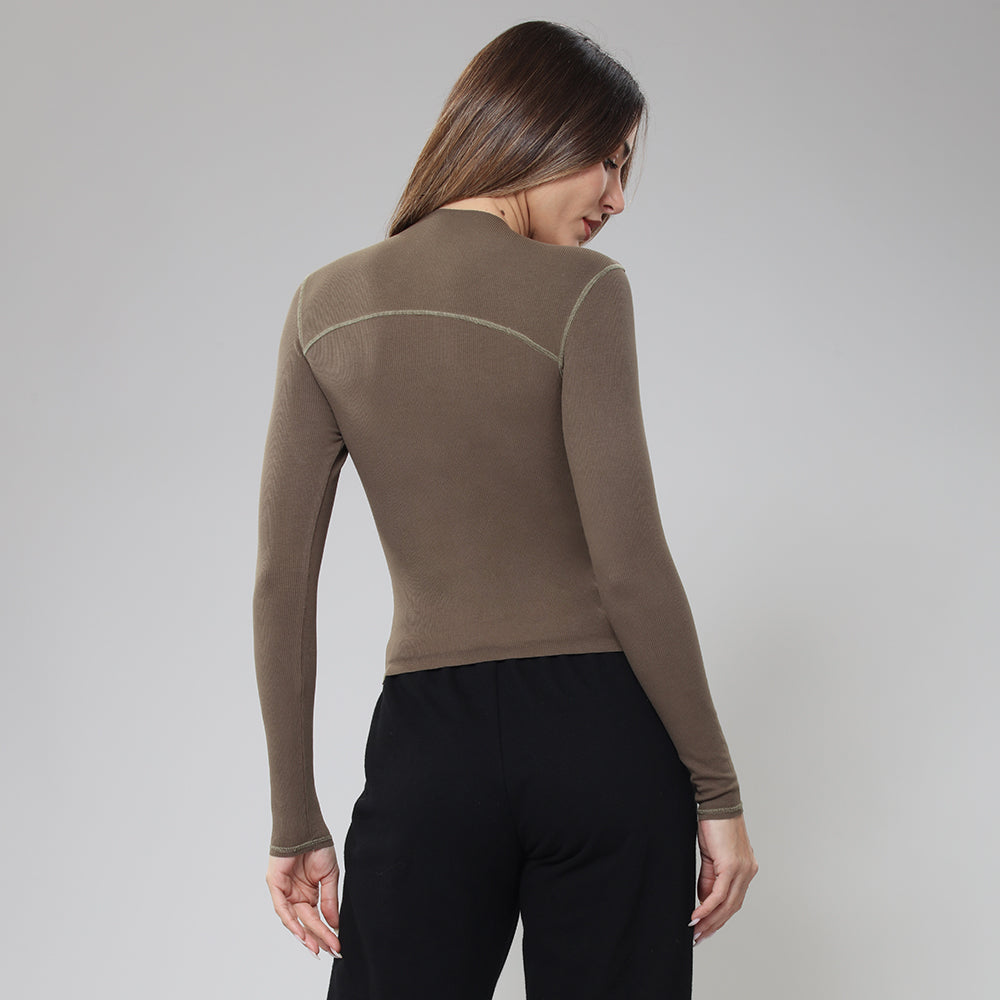 BodyGo LA Long Sleeve Ribbed Top