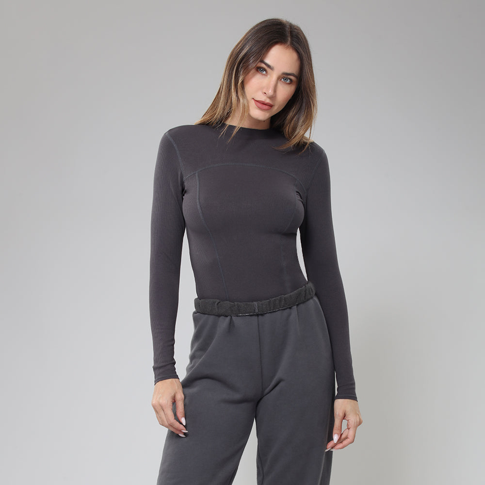 BodyGo LA Long Sleeve Ribbed Top