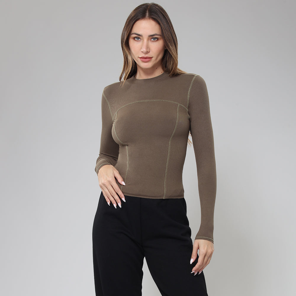 BodyGo LA Long Sleeve Ribbed Top