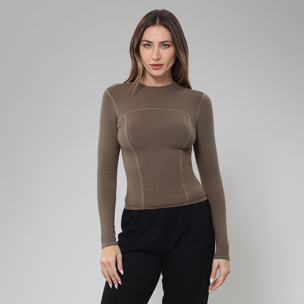 BodyGo LA Long Sleeve Ribbed Top