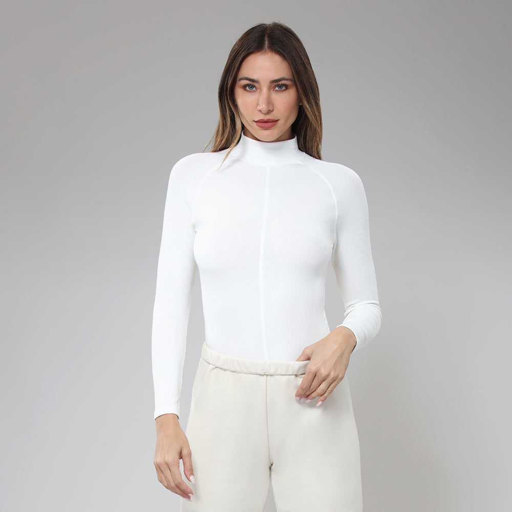 BodyGo LA Long Sleeve Mock Neck Crop Top