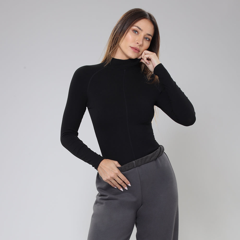 BodyGo LA Long Sleeve Mock Neck Crop Top