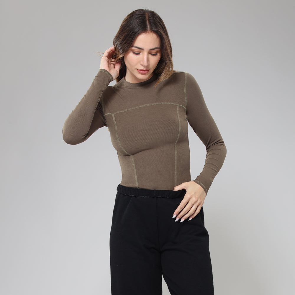BodyGo LA Long Sleeve Ribbed Top
