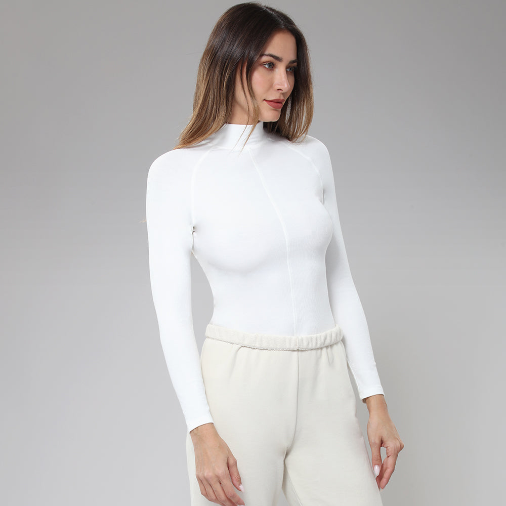 BodyGo LA Long Sleeve Mock Neck Crop Top