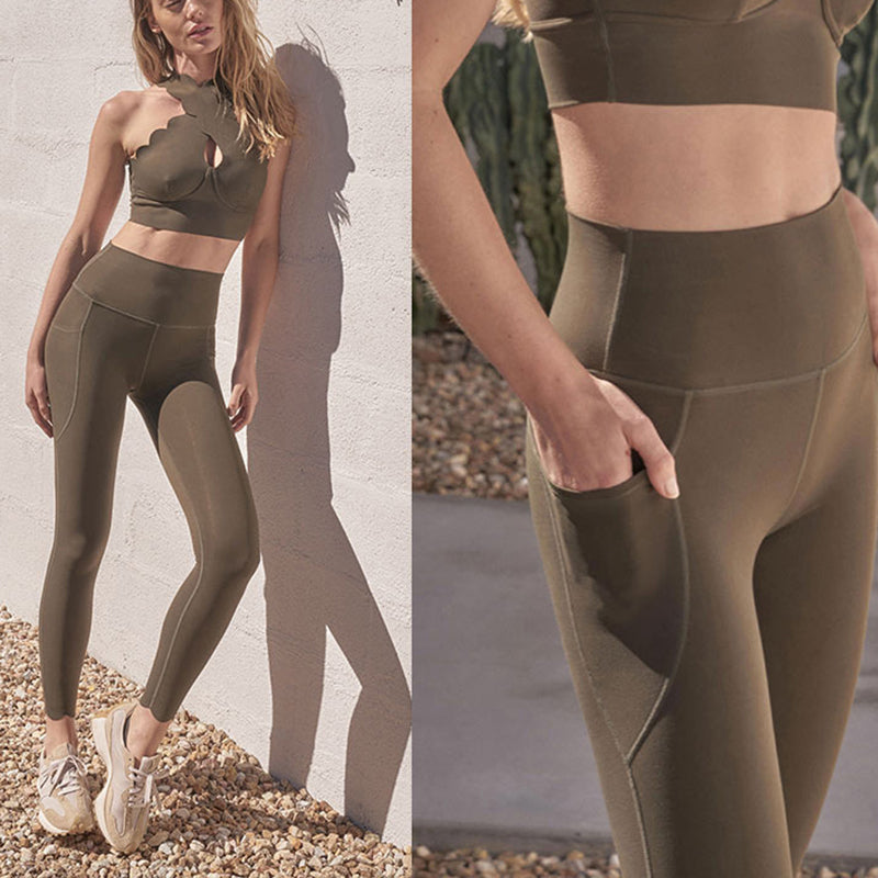 Elegant Lace Criss-Cross Activewear Set