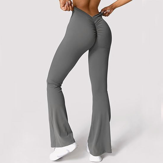 Sculpt & Flare: High-Waisted Ruched Back Leggings