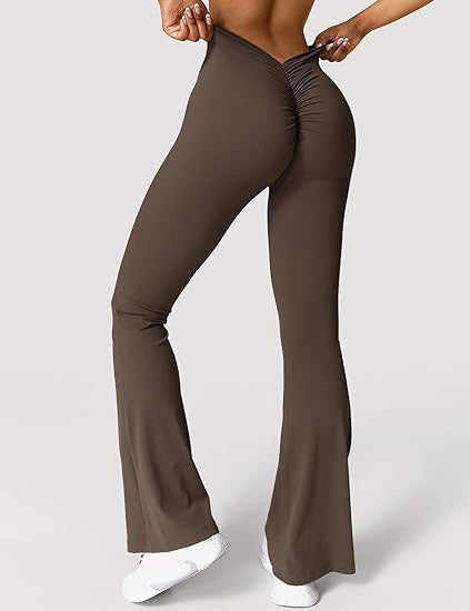 Sculpt & Flare: High-Waisted Ruched Back Leggings