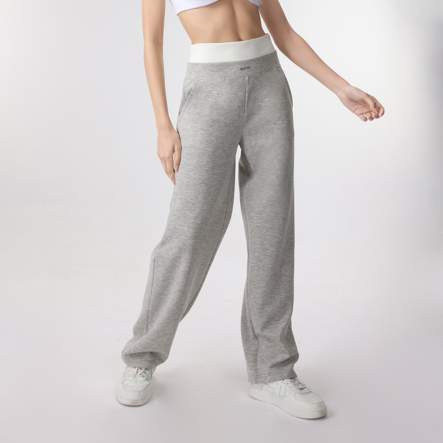 Casual Solid Sweatpants Elastic Waist