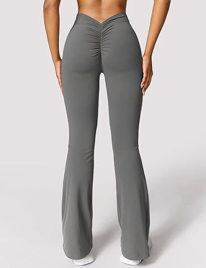 Sculpt & Flare: High-Waisted Ruched Back Leggings