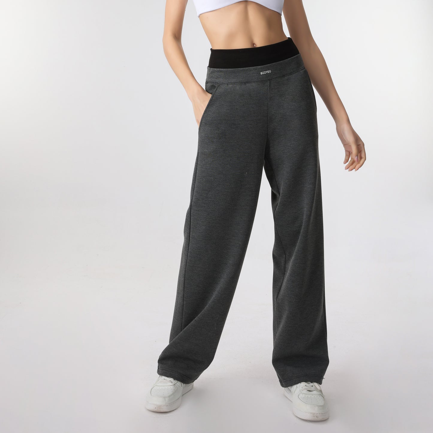 Casual Solid Sweatpants Elastic Waist