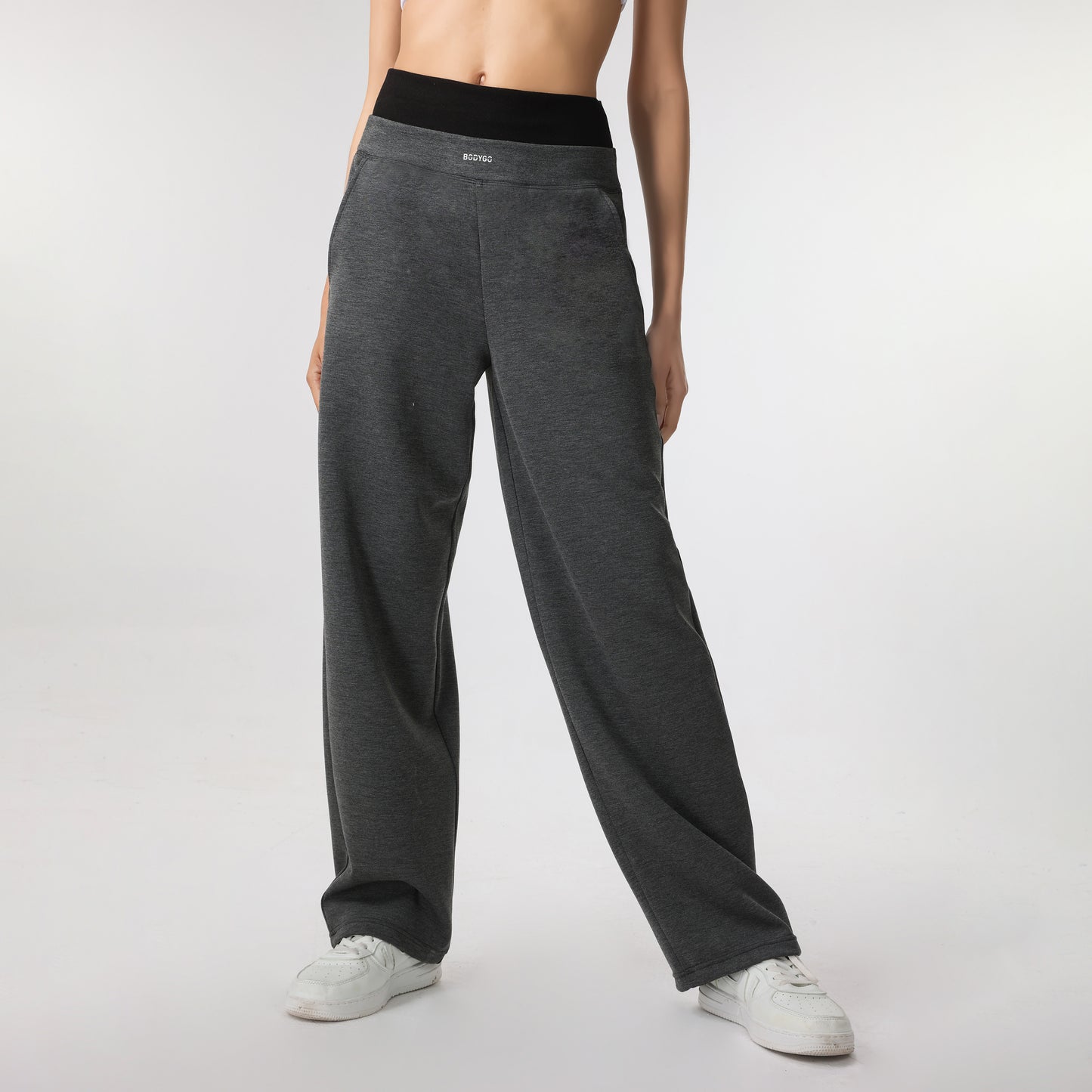 Casual Solid Sweatpants Elastic Waist