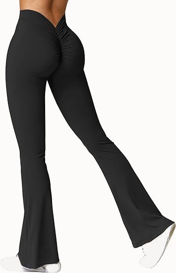 Sculpt & Flare: High-Waisted Ruched Back Leggings